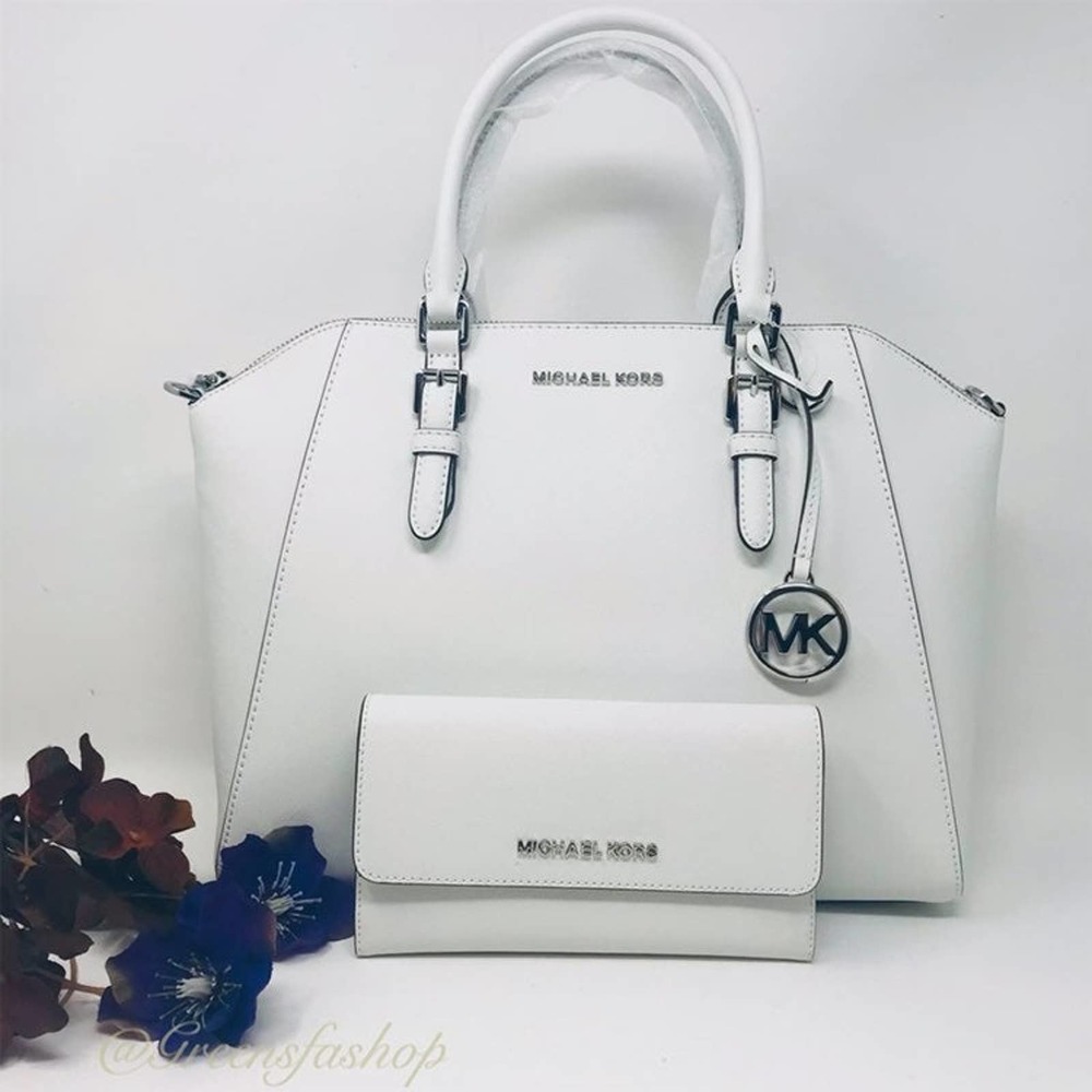 NEW MICHAEL KORS CIARA LG SATCHEL & TRIFOLD WALLET